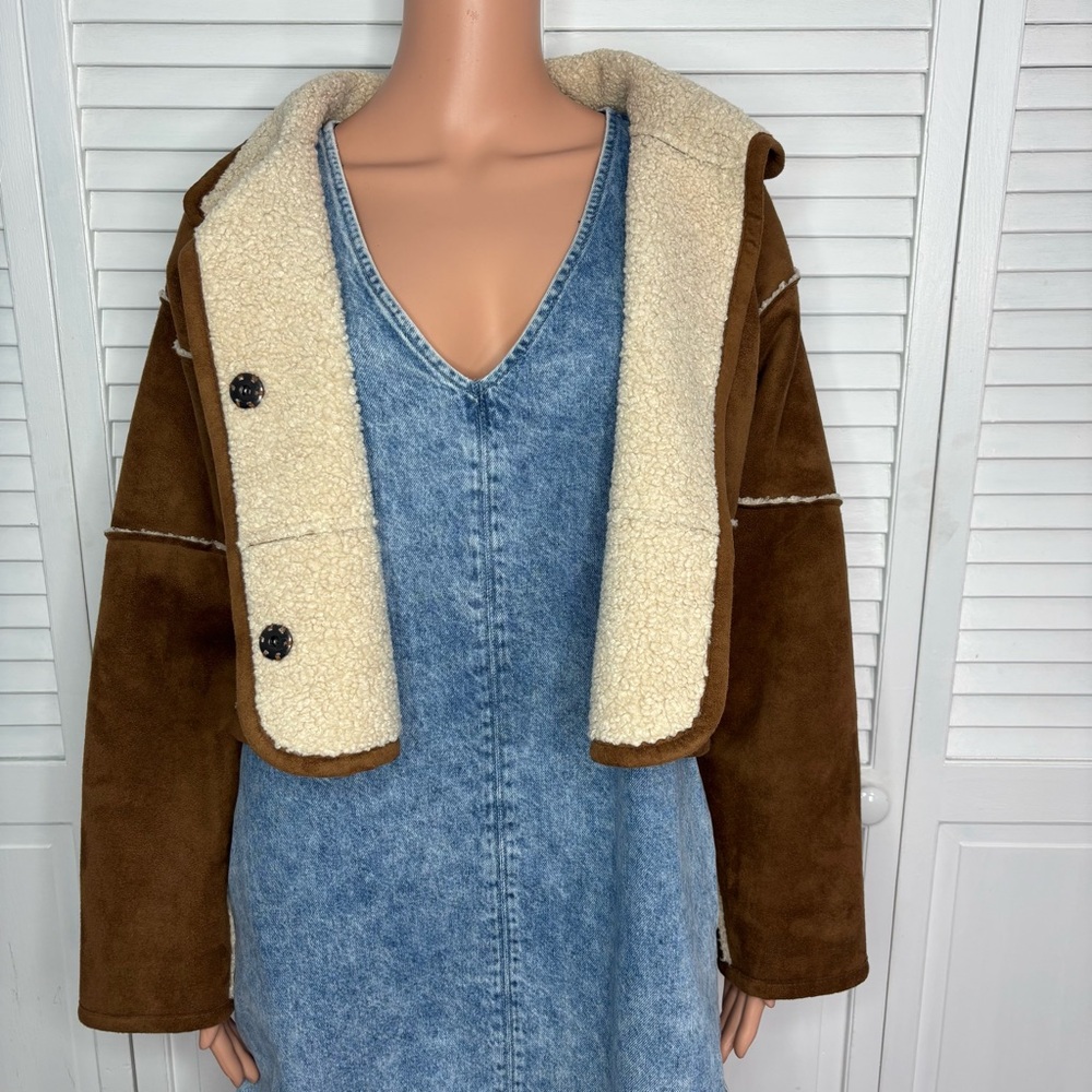 VELVET by Graham & Spencer Kelly Luxe Sherpa Reversible Jacket Size Small - Picture 4 of 7